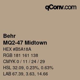 カラーコード: Behr - MQ2-47 Midtown | qconv.com