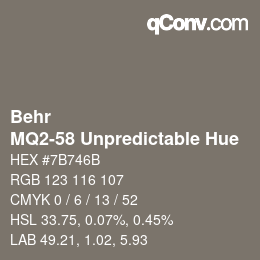 Code couleur: Behr - MQ2-58 Unpredictable Hue | qconv.com