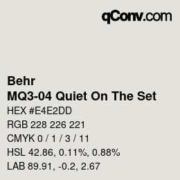Código de color: Behr - MQ3-04 Quiet On The Set | qconv.com