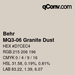 カラーコード: Behr - MQ3-06 Granite Dust | qconv.com