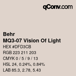 Color code: Behr - MQ3-07 Vision Of Light | qconv.com