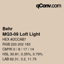 Color code: Behr - MQ3-09 Loft Light | qconv.com