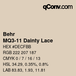 Código de color: Behr - MQ3-11 Dainty Lace | qconv.com