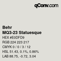 Código de color: Behr - MQ3-23 Statuesque | qconv.com