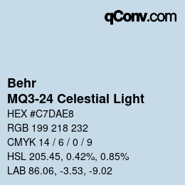 Código de color: Behr - MQ3-24 Celestial Light | qconv.com