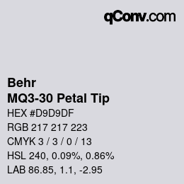 Color code: Behr - MQ3-30 Petal Tip | qconv.com
