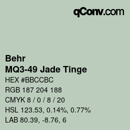 Color code: Behr - MQ3-49 Jade Tinge | qconv.com