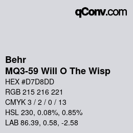 Código de color: Behr - MQ3-59 Will O The Wisp | qconv.com