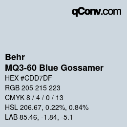 カラーコード: Behr - MQ3-60 Blue Gossamer | qconv.com