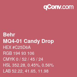 カラーコード: Behr - MQ4-01 Candy Drop | qconv.com