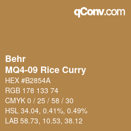 カラーコード: Behr - MQ4-09 Rice Curry | qconv.com