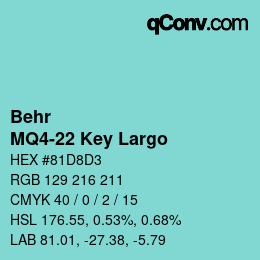 Código de color: Behr - MQ4-22 Key Largo | qconv.com