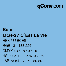 Color code: Behr - MQ4-27 C´Est La Vie | qconv.com