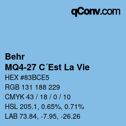 Código de color: Behr - MQ4-27 C´Est La Vie | qconv.com