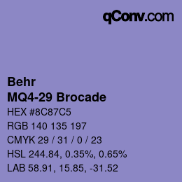 Color code: Behr - MQ4-29 Brocade | qconv.com