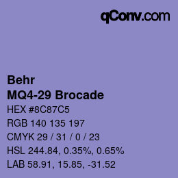 カラーコード: Behr - MQ4-29 Brocade | qconv.com