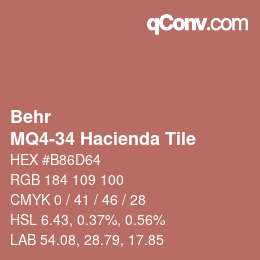 Código de color: Behr - MQ4-34 Hacienda Tile | qconv.com