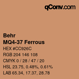 カラーコード: Behr - MQ4-37 Ferrous | qconv.com