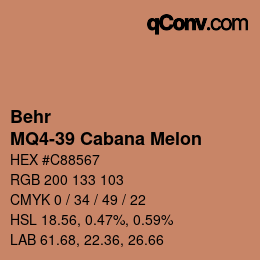 カラーコード: Behr - MQ4-39 Cabana Melon | qconv.com