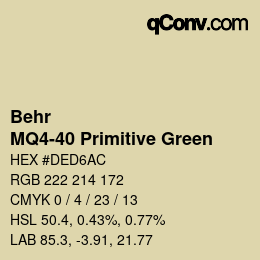 Color code: Behr - MQ4-40 Primitive Green | qconv.com