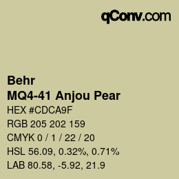 Code couleur: Behr - MQ4-41 Anjou Pear | qconv.com