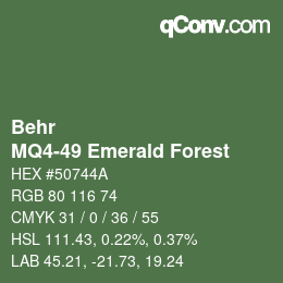 Color code: Behr - MQ4-49 Emerald Forest | qconv.com