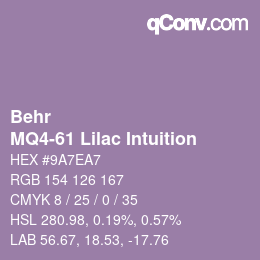 Color code: Behr - MQ4-61 Lilac Intuition | qconv.com