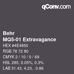 Código de color: Behr - MQ5-01 Extravagance | qconv.com