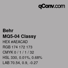 Color code: Behr - MQ5-04 Classy | qconv.com