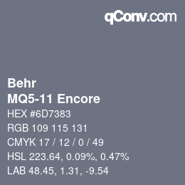 Color code: Behr - MQ5-11 Encore | qconv.com