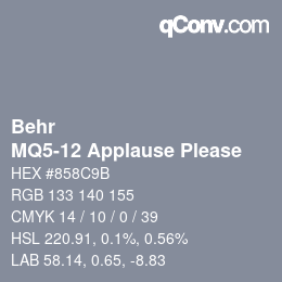 Color code: Behr - MQ5-12 Applause Please | qconv.com