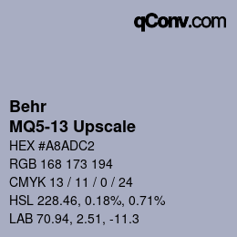 Color code: Behr - MQ5-13 Upscale | qconv.com