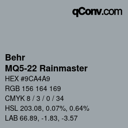 Color code: Behr - MQ5-22 Rainmaster | qconv.com