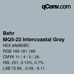 Color code: Behr - MQ5-23 Intercoastal Gray | qconv.com