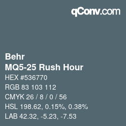 カラーコード: Behr - MQ5-25 Rush Hour | qconv.com