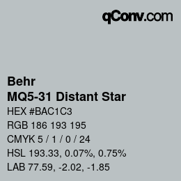 Color code: Behr - MQ5-31 Distant Star | qconv.com