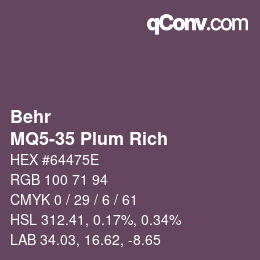 Color code: Behr - MQ5-35 Plum Rich | qconv.com