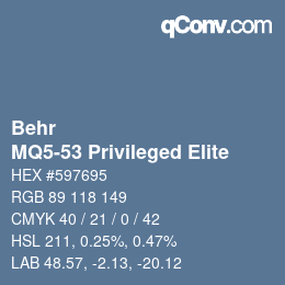 カラーコード: Behr - MQ5-53 Privileged Elite | qconv.com