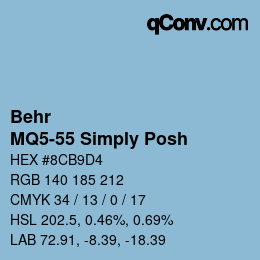 カラーコード: Behr - MQ5-55 Simply Posh | qconv.com