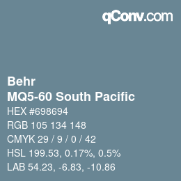Farbcode: Behr - MQ5-60 South Pacific | qconv.com