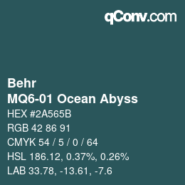Farbcode: Behr - MQ6-01 Ocean Abyss | qconv.com