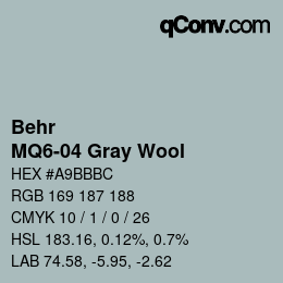 Color code: Behr - MQ6-04 Gray Wool | qconv.com