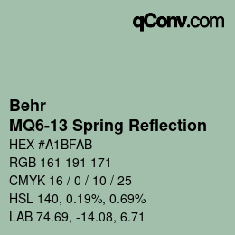Código de color: Behr - MQ6-13 Spring Reflection | qconv.com