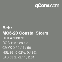 Color code: Behr - MQ6-20 Coastal Storm | qconv.com