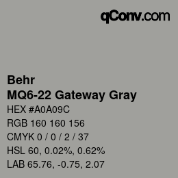 Color code: Behr - MQ6-22 Gateway Gray | qconv.com