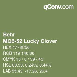 カラーコード: Behr - MQ6-52 Lucky Clover | qconv.com