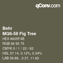 Color code: Behr - MQ6-58 Fig Tree | qconv.com