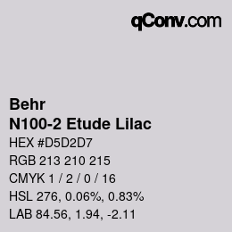 カラーコード: Behr - N100-2 Etude Lilac | qconv.com