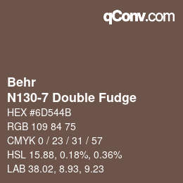 Farbcode: Behr - N130-7 Double Fudge | qconv.com