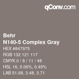 Farbcode: Behr - N140-5 Complex Gray | qconv.com